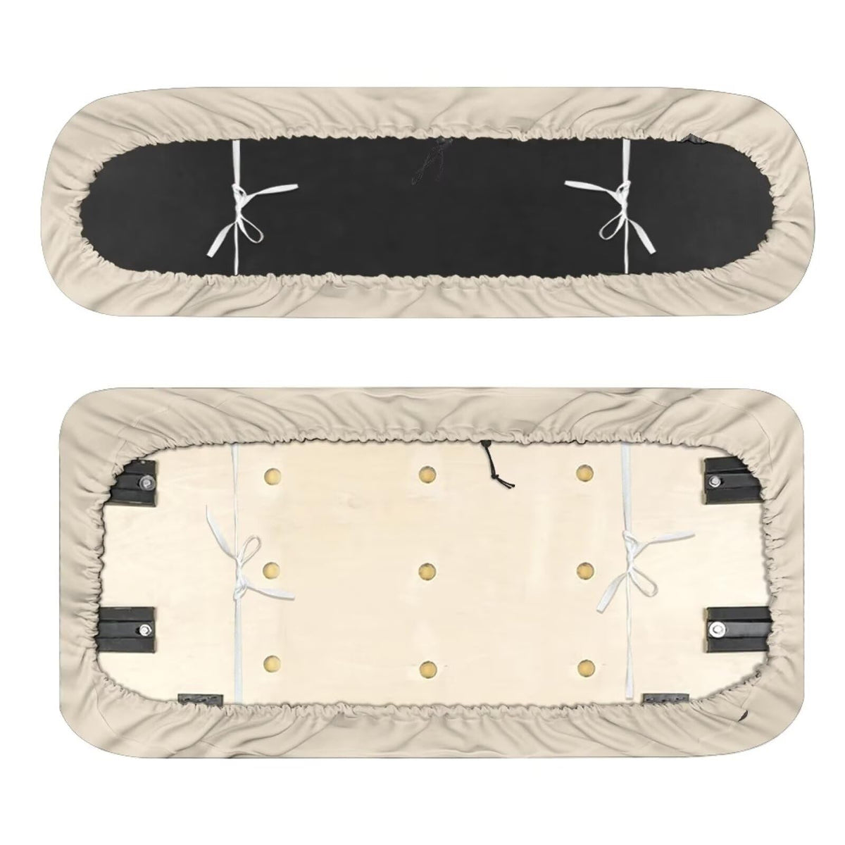 TOADDMOS beige backrest seat cover enhances comfort and keeps upholstery clean.
