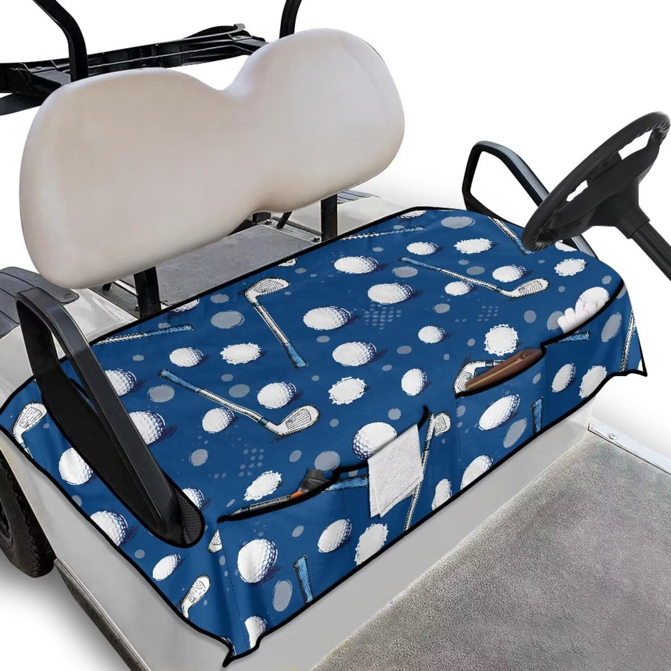 TOADDMOS blue golf pattern seat cover with universal fit keeps seats cooler in summer.