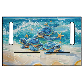 TOADDMOS Blue Sea Turtle seat cover on back seat; durable and stylish.