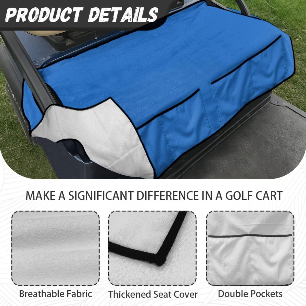 TOADDMOS blue seat cover protecting against sun damage and fading