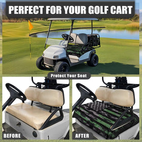 TOADDMOS camouflage flag seat cover universal fit for two-seat golf carts.