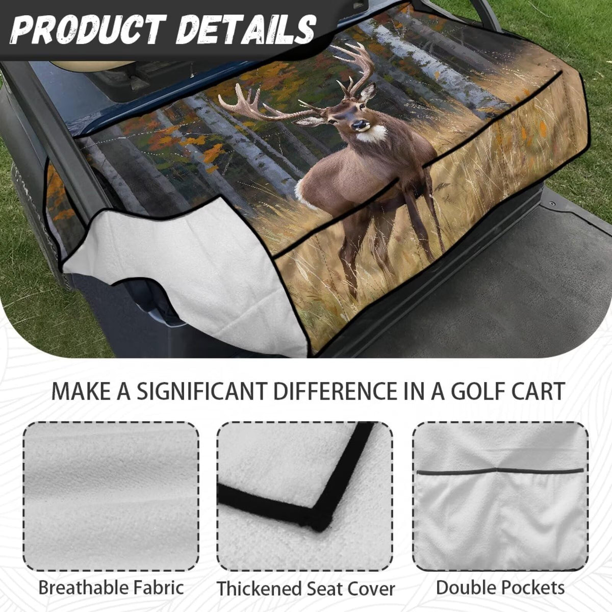 TOADDMOS deer camouflage seat cover easy installation without tools