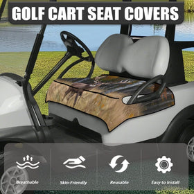 TOADDMOS deer camouflage seat cover side profile showing secure placement