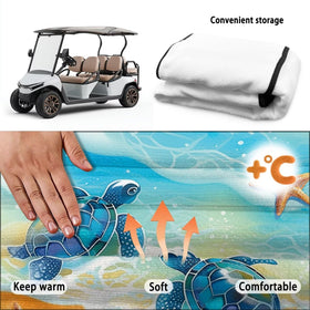 TOADDMOS protective seat cover measures 52.36 by 32.28 inches for most 2-seat carts.