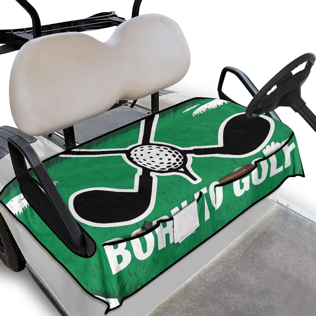 TOADDMOS golf cart seat cover provides full coverage protecting against sun and spills.
