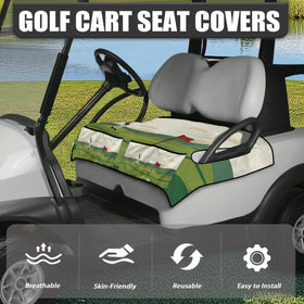 TOADDMOS rear view on a two-seat cart shows quick, tool-free install.