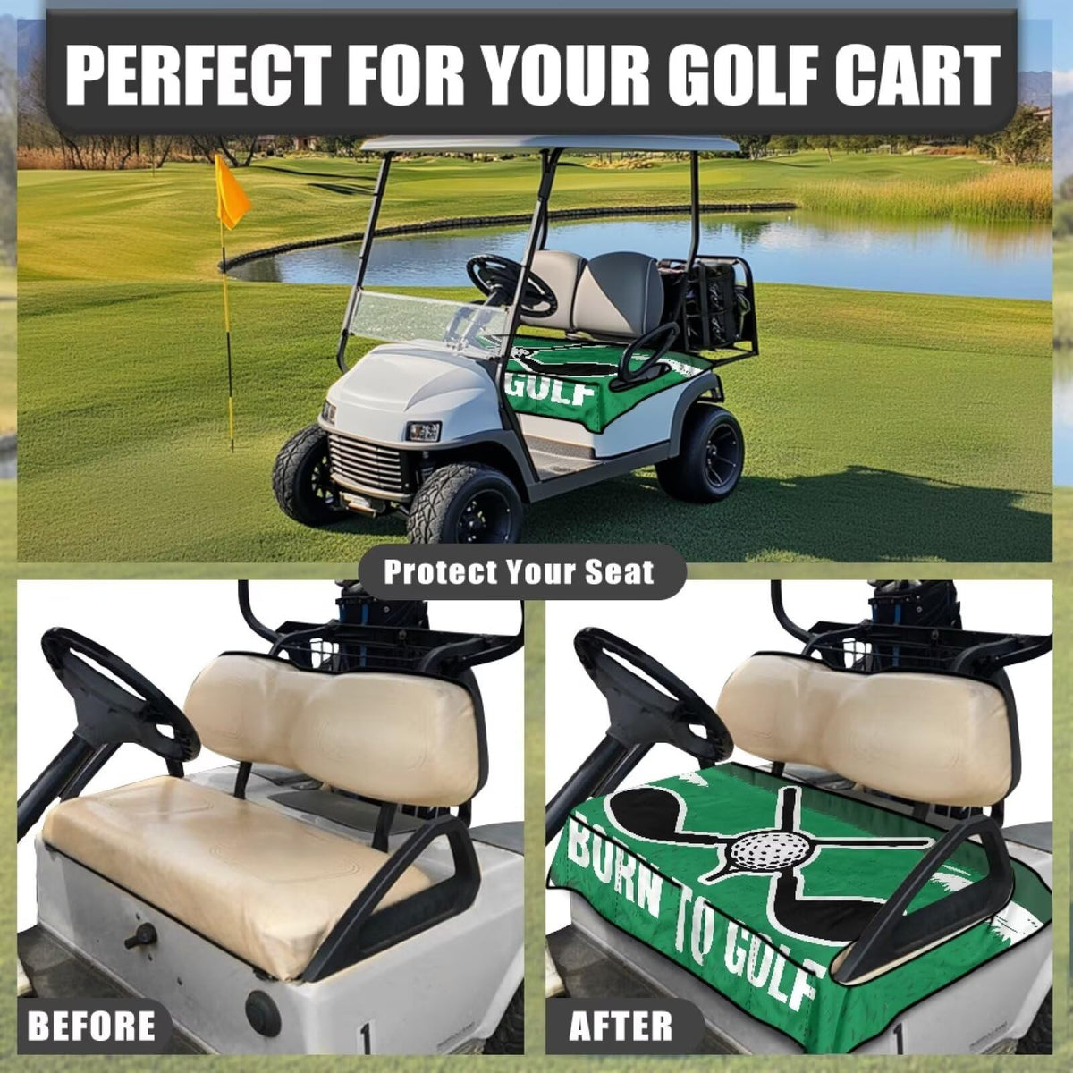 TOADDMOS universal-fit design fits most two-seat golf carts.