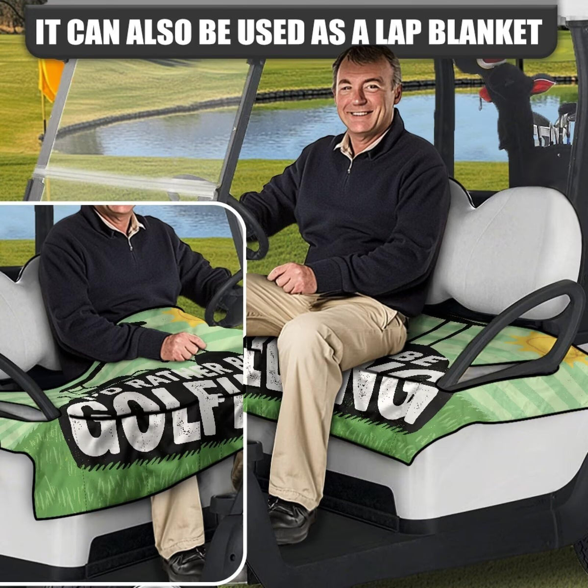 TOADDMOS universal-fit seat cover for most two-seat carts