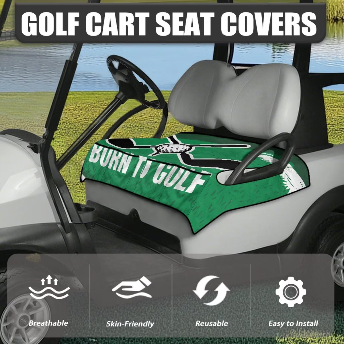 TOADDMOS seat cover with pockets adds easy storage for glasses and towels.