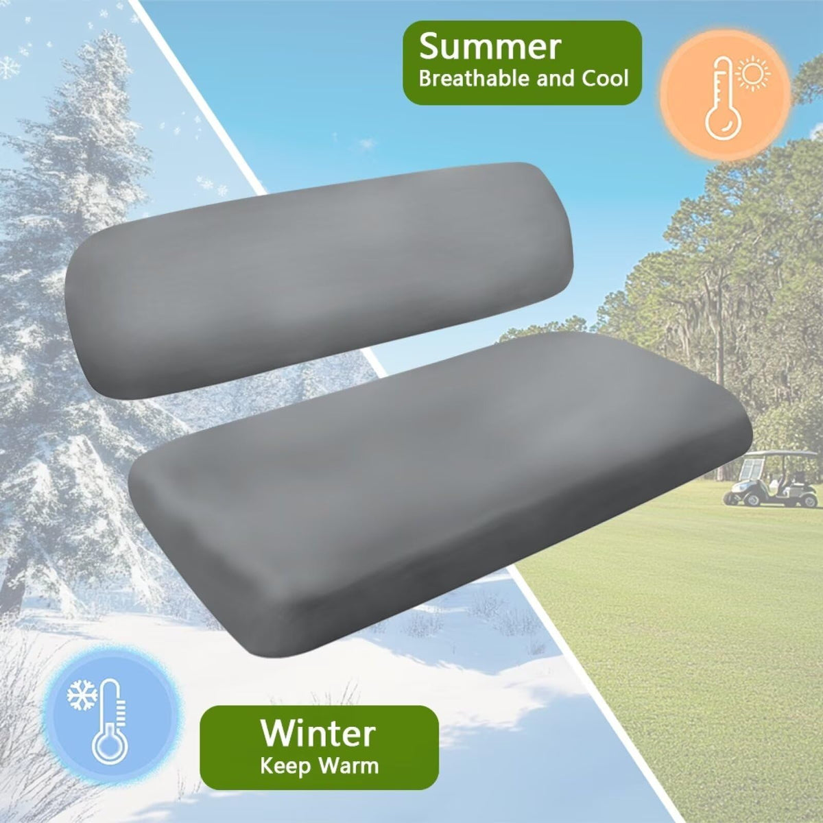 TOADDMOS gray seat cover protects against dust and sweat on carts