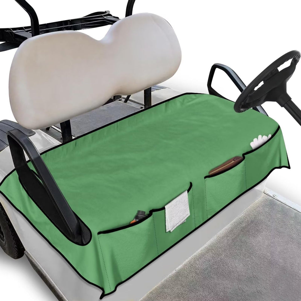 TOADDMOS green seat cover front view reduces heat buildup for a cooler ride