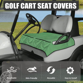 TOADDMOS green seat cover pockets closeup shows four front pockets for quick storage