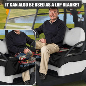 TOADDMOS orange seat cover demonstrates tool-free, quick installation on a golf cart