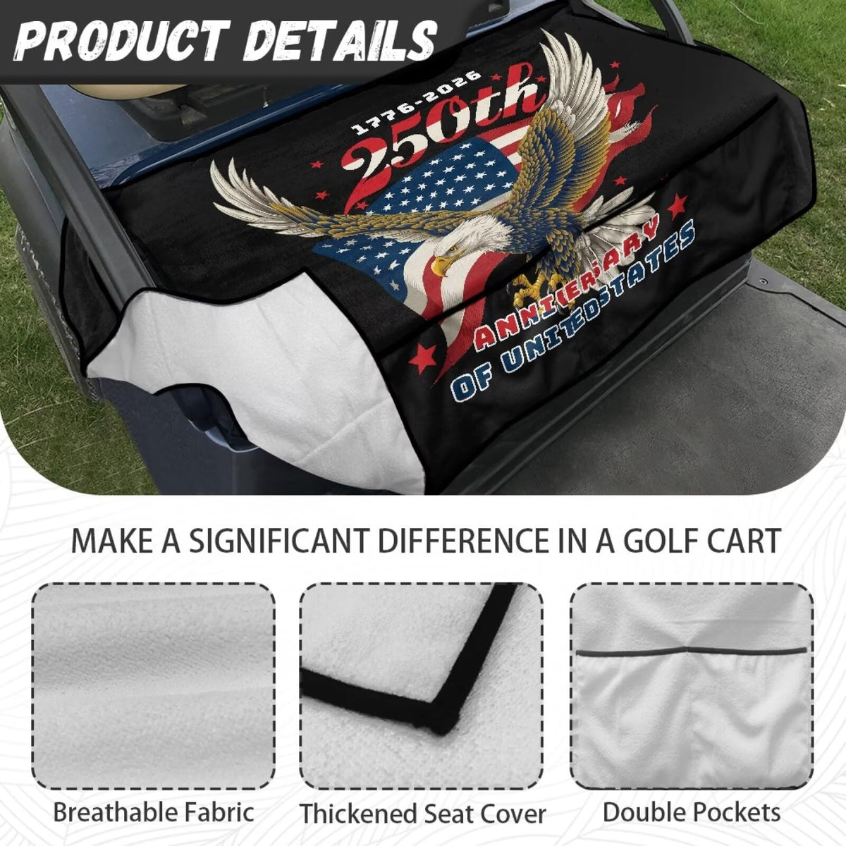 TOADDMOS orange seat cover is washable polyester for easy care