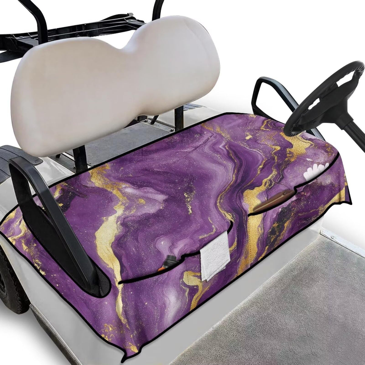 TOADDMOS purple marble seat cover left view cooling seats on hot days