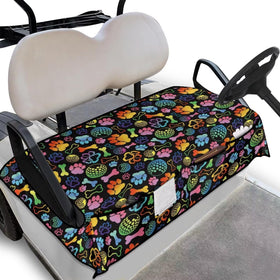TOADDMOS Rainbow dog paw seat cover with front pockets protects seats from sun and spills.