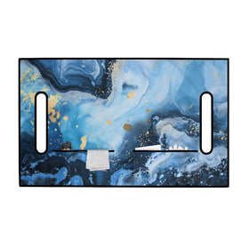 TOADDMOS Blue Marble seat cover four-pocket storage keeps essentials within reach.