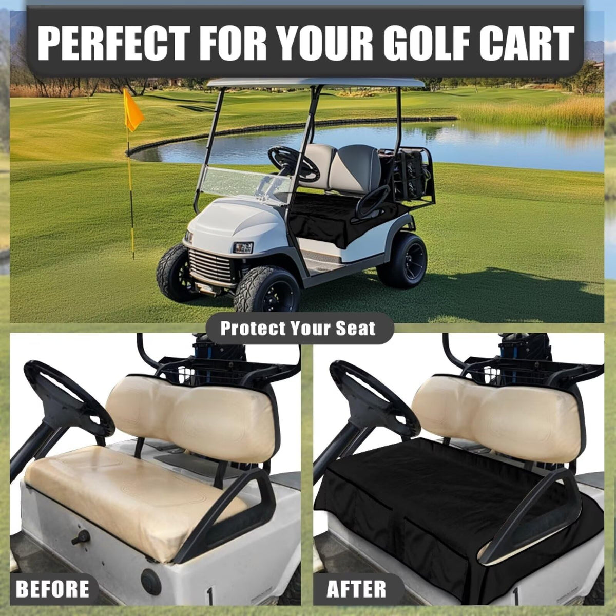 TOADDMOS universal fit for most 2-seat carts including Club Car and Yamaha.