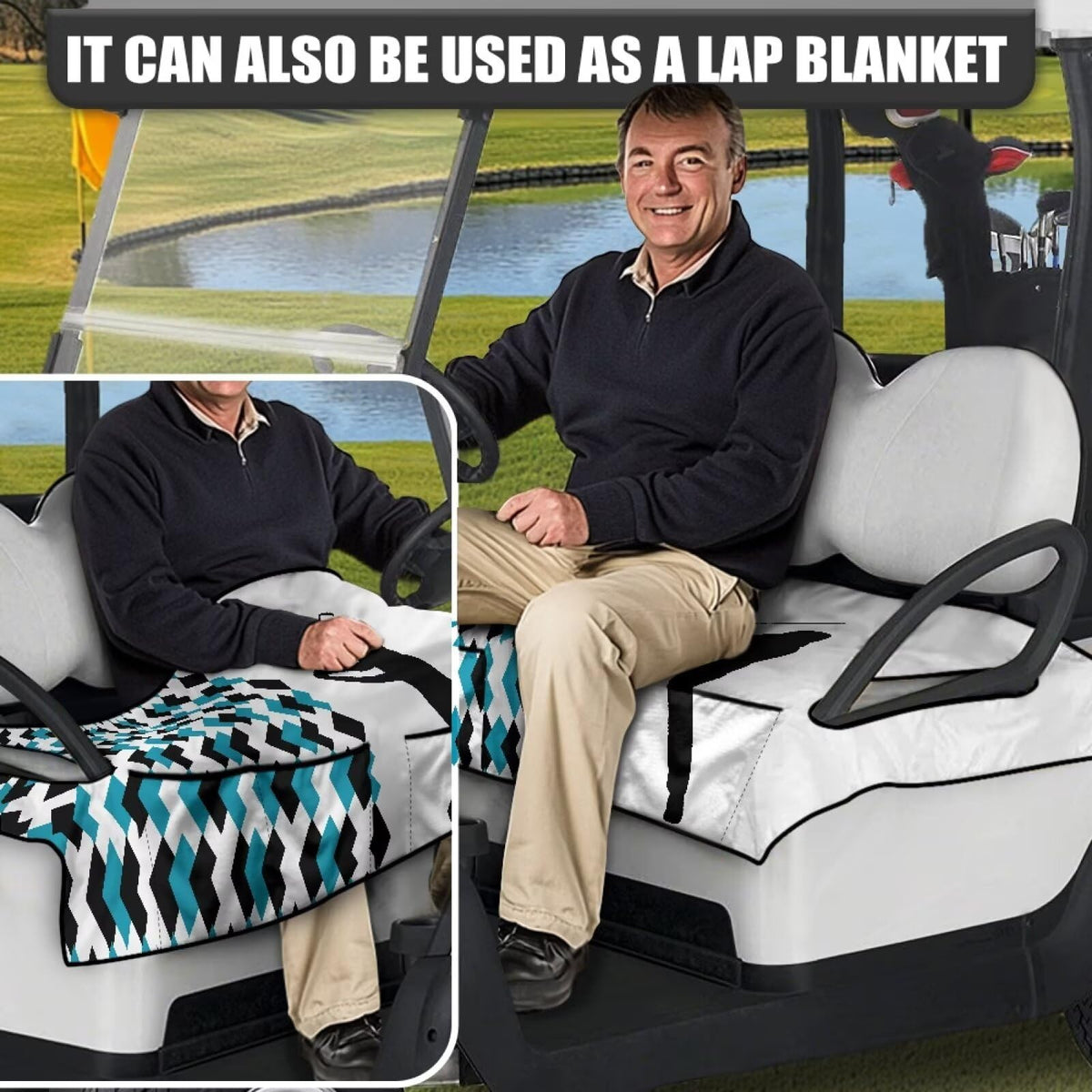 TOADDMOS universal-fit design on two-seat golf cart