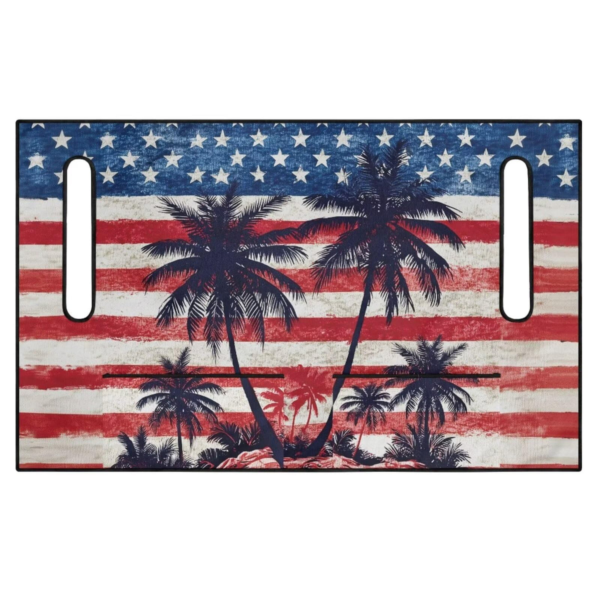 TOADDMOS US flag seat cover with four pockets for organized essentials