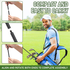 TOBWOLF durable metal stand highlights frosted coating protecting clubs.