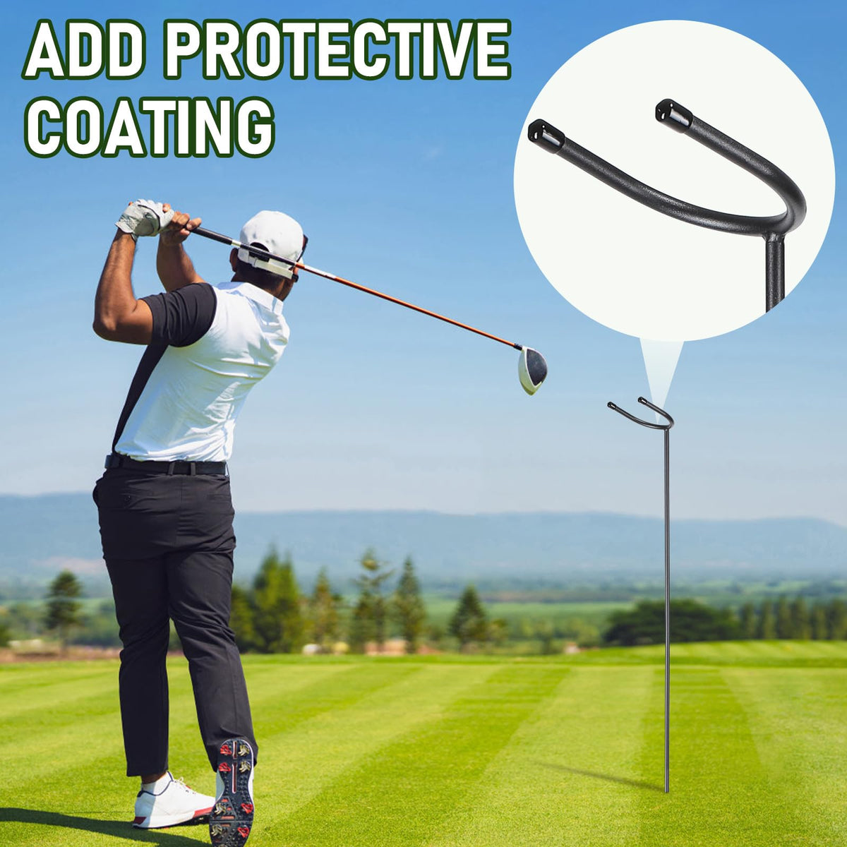 TOBWOLF lightweight holder in use on course, easy to carry.