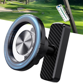 TODI magnetic golf cart phone holder shows base magnets for secure stability on rough fairways.