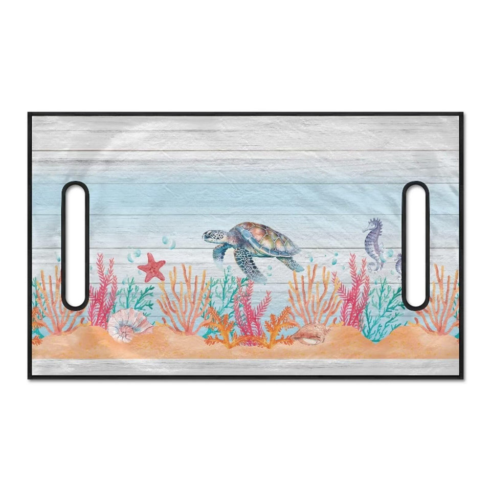 TODIYADDU Ocean Turtle Coral golf seat cover on a cart, stylish protection.