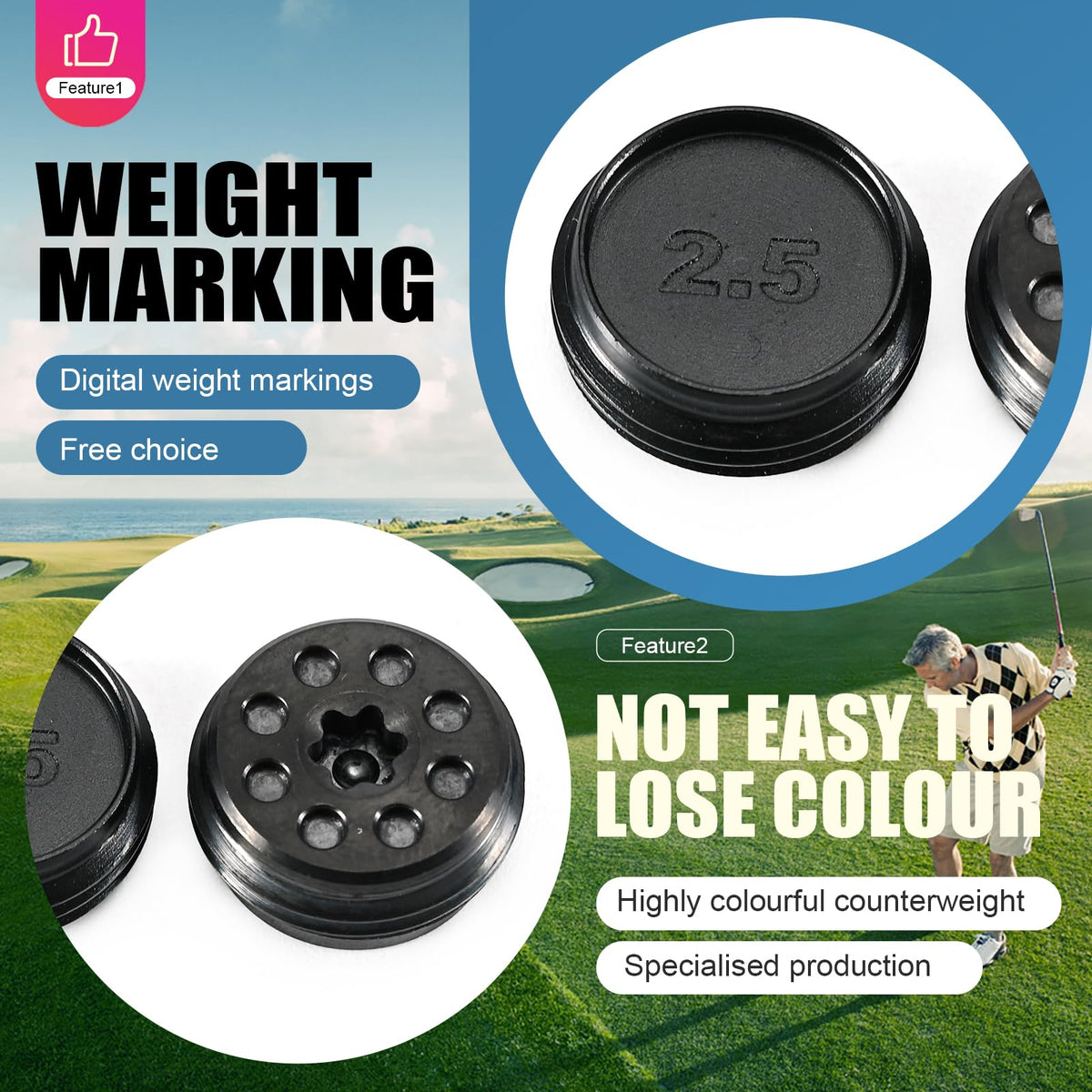 TokongsenXizali 0811 head weight screw for customizable balance.