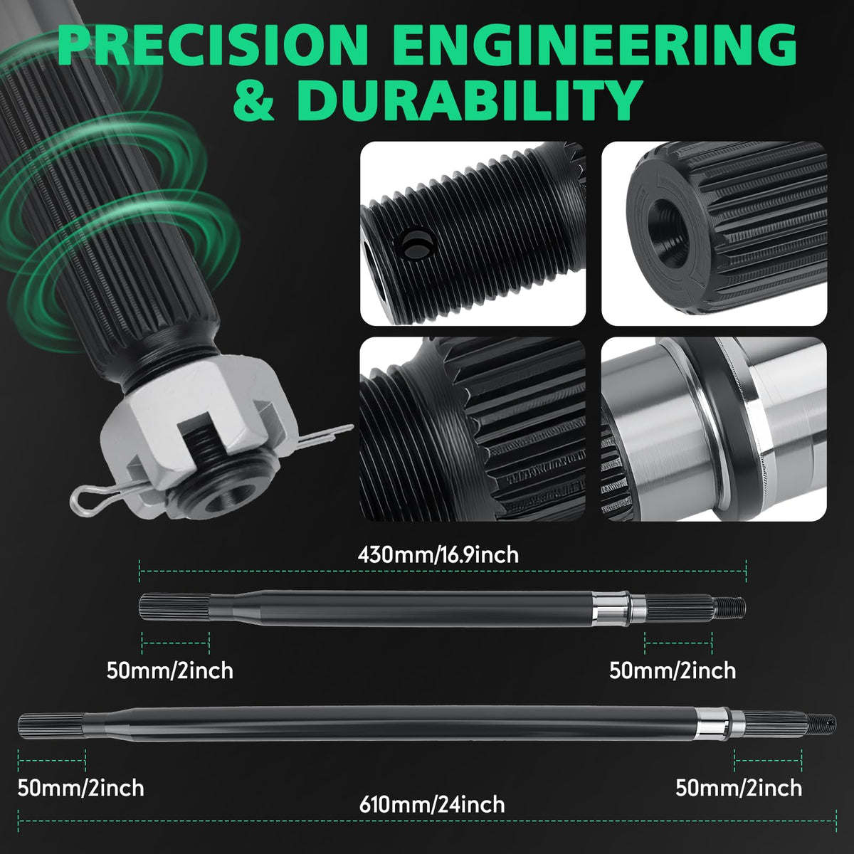 Tomanic snap rings secure axle assembly for easy maintenance