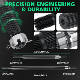Tomanic snap rings secure axle assembly for easy maintenance