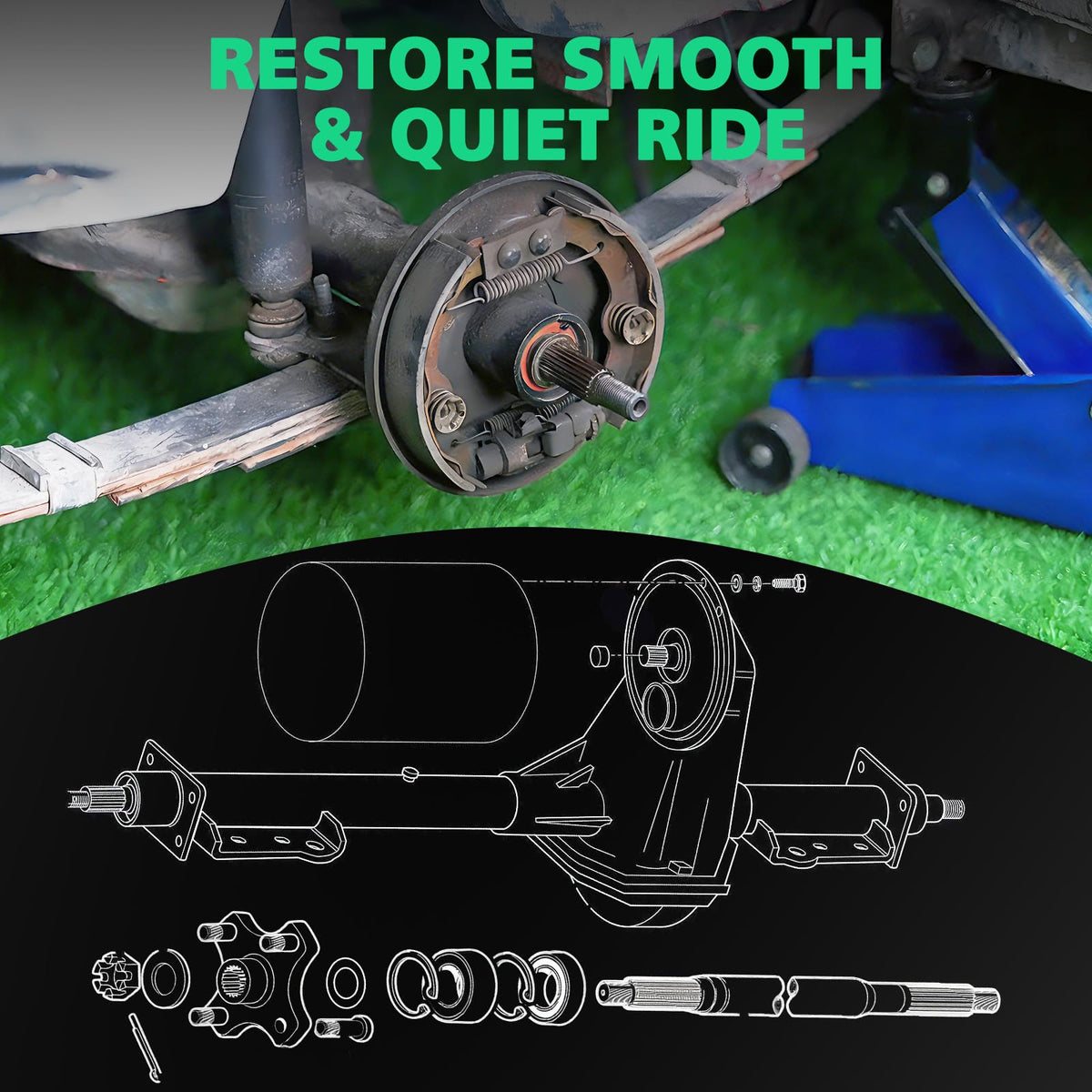 Tomanic washers included ensure proper spacing during rear axle reassembly