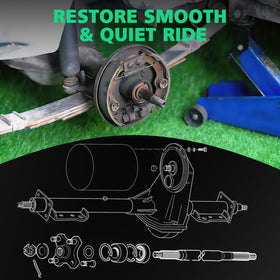 Tomanic washers included ensure proper spacing during rear axle reassembly