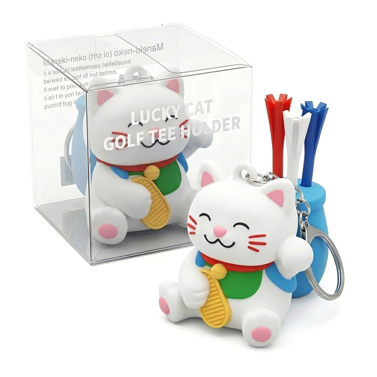 Tomerry Lucky Cat Golf Tee Holder clip keeps tees handy on the course.