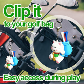 Tomerry Maneki Neko bag charm adds a playful lucky touch to your golf bag.