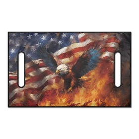 Tomeusey Eagle Fire seat cover helps keep surfaces cooler on hot days.