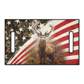 Tomeusey USA flag deer seat cover universal fit on two-person golf carts.