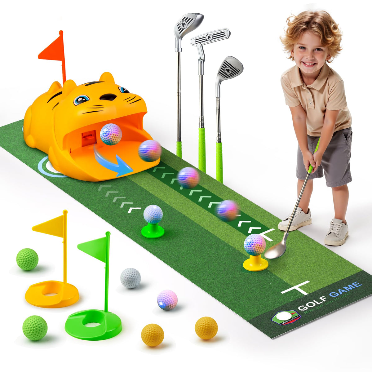 TommyHome indoor putting green with automatic ball return for fast, engaging practice.