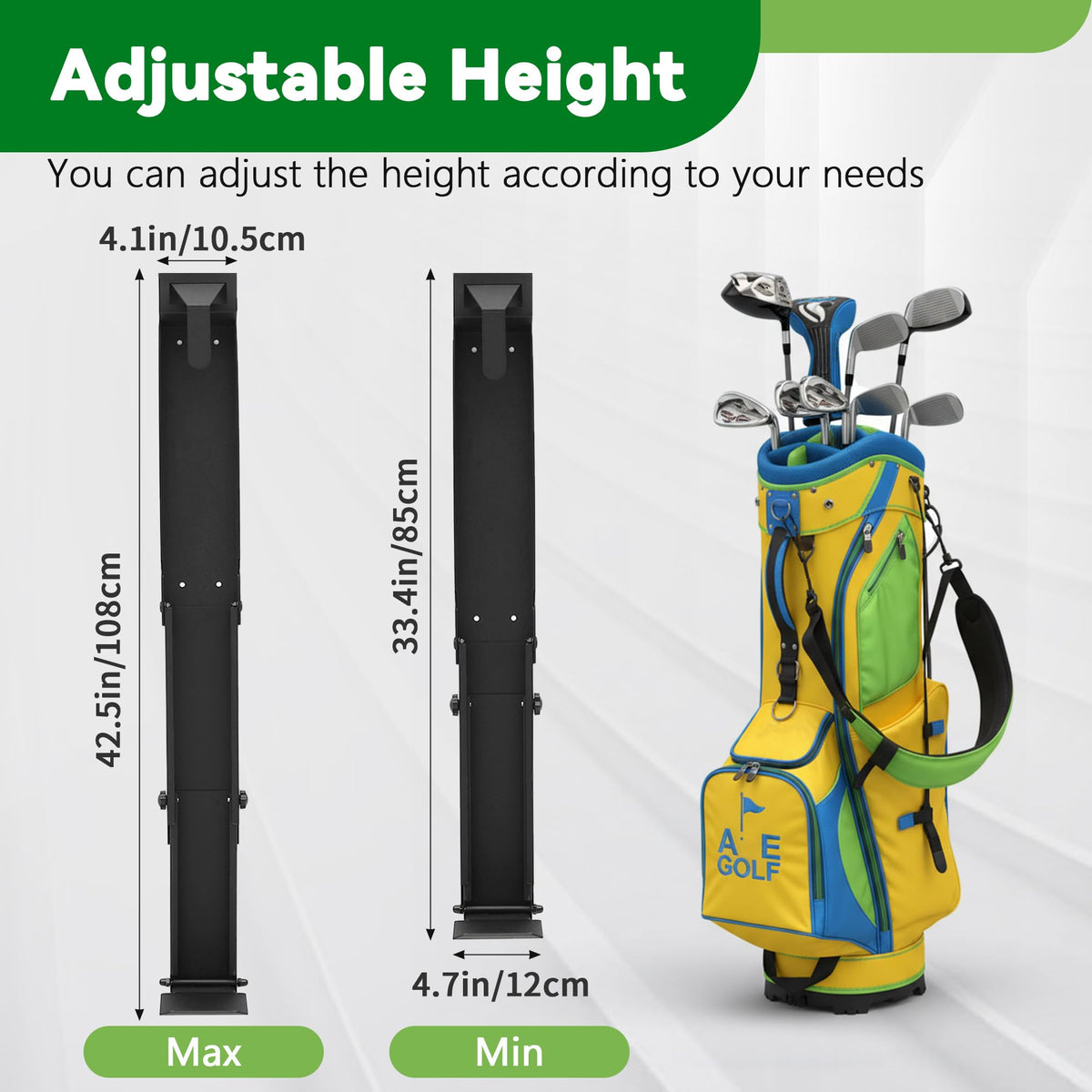 Tonchean wall-mount golf bag holder installed for space saving