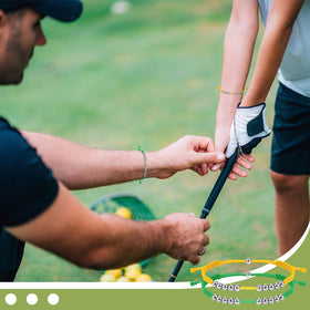 Tondiamo glove-attachment stroke counter bracelet during practice and play
