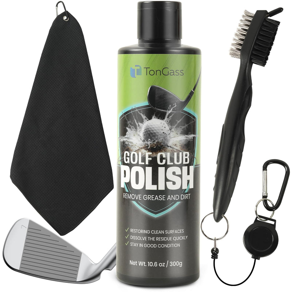 TonGass 3-in-1 golf club cleaning paste removes dirt from clubfaces.