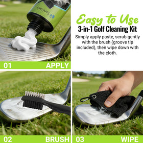 TonGass microfiber cleaning cloth with hook loop for quick mid-round use.