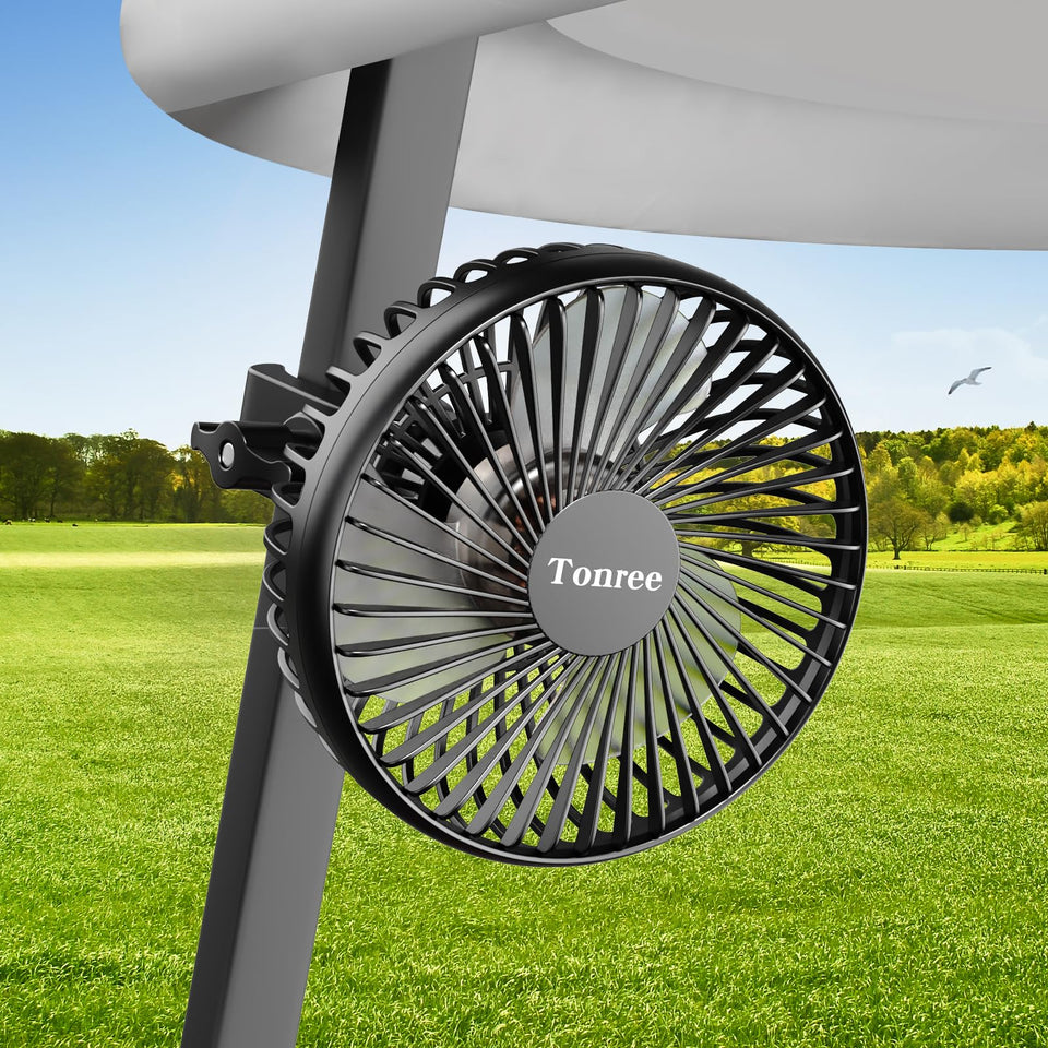 Tonree golf cart fan clip for easy mounting and cooling on the go.