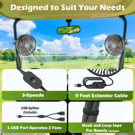 Tonree IPX5 waterproof golf fan withstands rain and splashes.