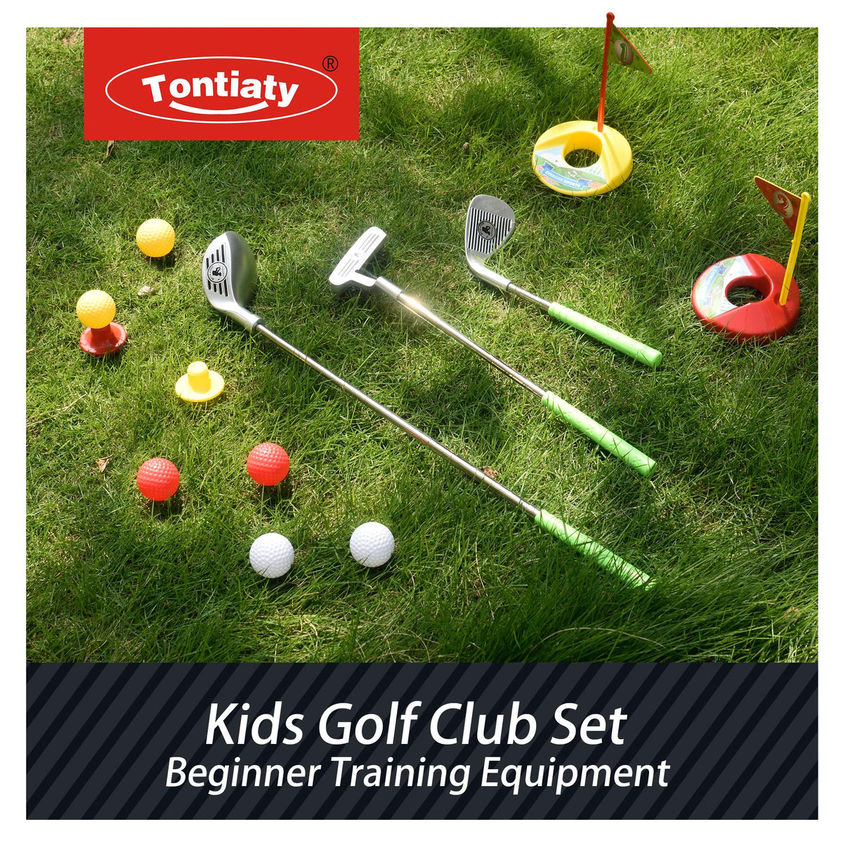 Tontiaty Kids Golf Clubs Gift Ready packaging suitable for birthdays.