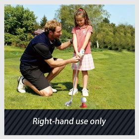Tontiaty Kids Golf Clubs retractable driver demonstrates adjustable length for growing players.