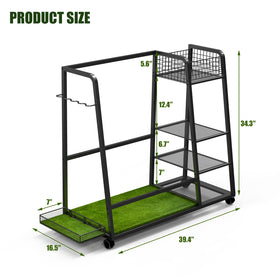 TooCust golf bag storage rack shelves keep gear organized on multiple levels