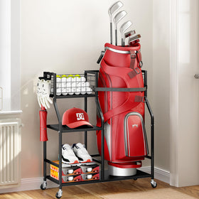 TOOLF Golf Bag Organizer with wheels for easy mobility and organized gear