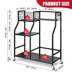 TOOLF sturdy metal golf bag stand securely holds bags