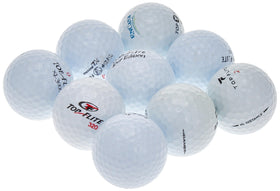 Top Flite used balls wear and discoloration indicate affordable practice options.